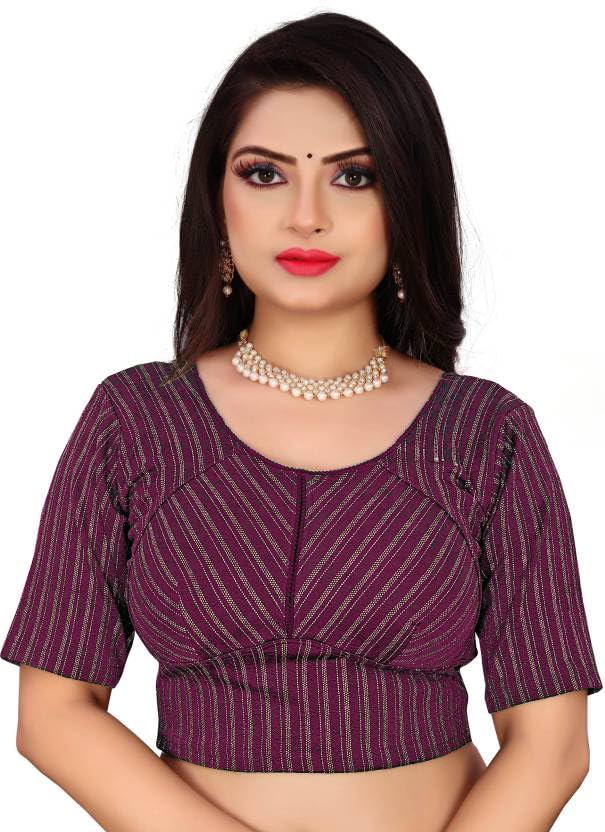 Latest Katori Design Golden Foil Printed Stretchable Blouse