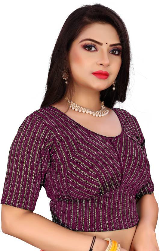 Latest Katori Design Golden Foil Printed Stretchable Blouse