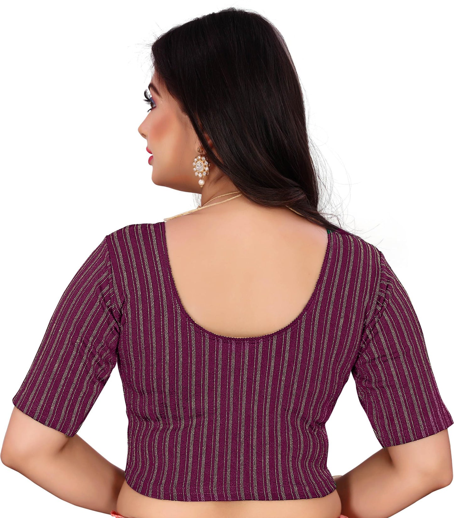 Latest Katori Design Golden Foil Printed Stretchable Blouse