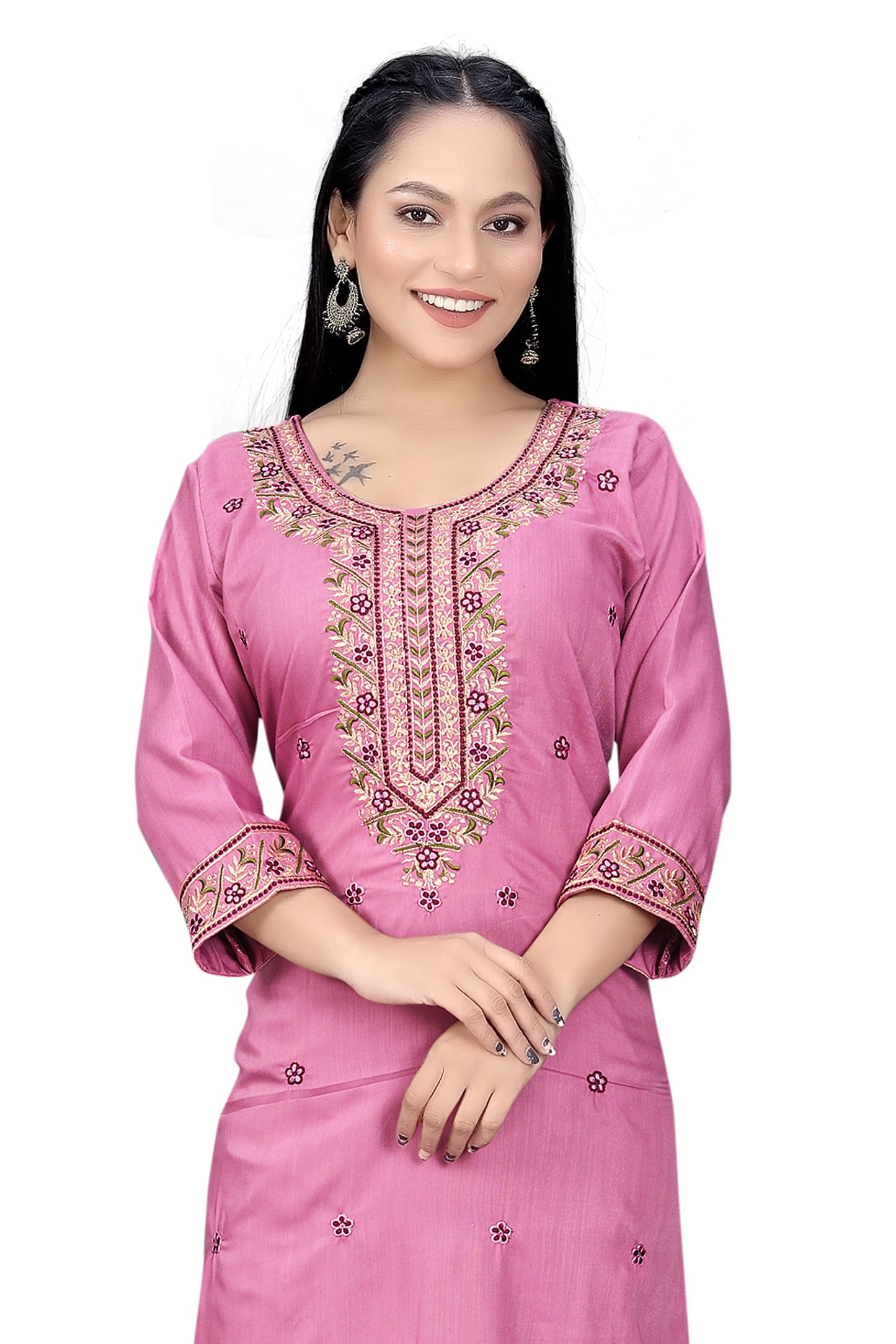 PU Fashion Women's Embroidered Straight Kurti | Elegant Festive & Office Wear