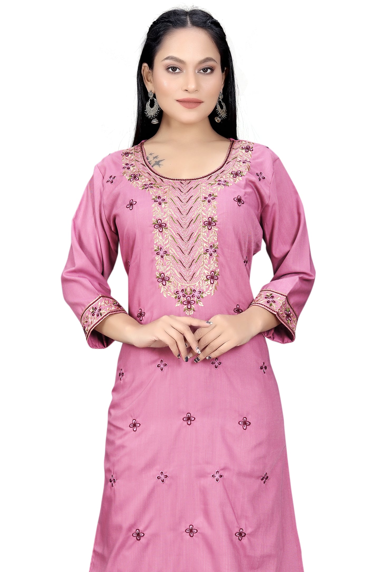 Elegant Embroidered Straight Kurti for Women | Festive & Office Wear