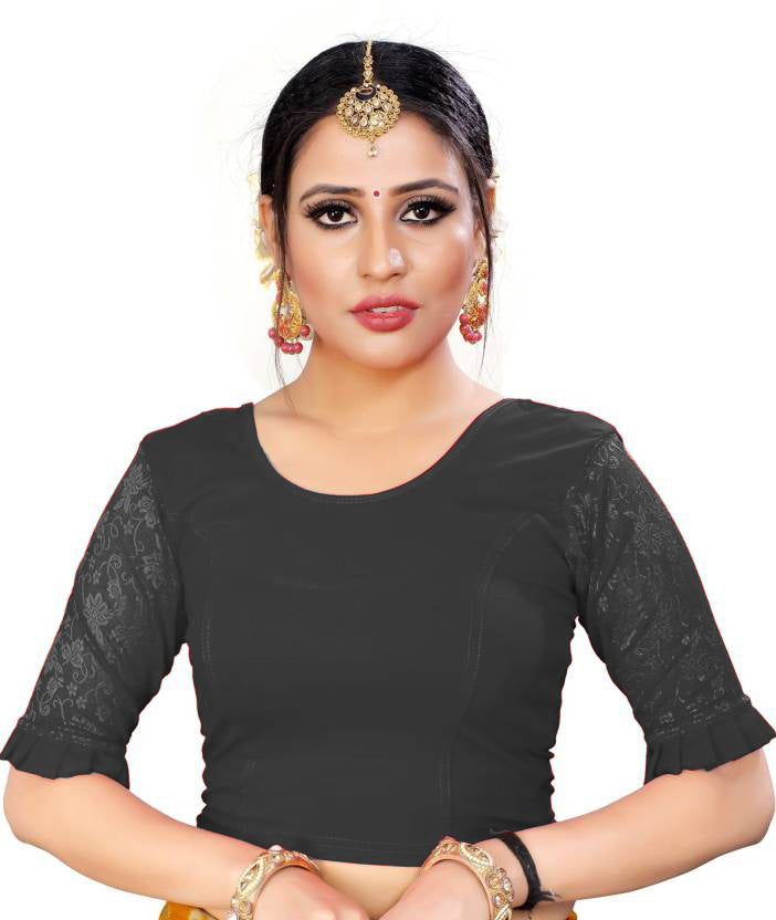 PU Fashion Pure Cotton Stretchable Saree Blouse – Breathable, Skin-Friendly, Full Sleeve