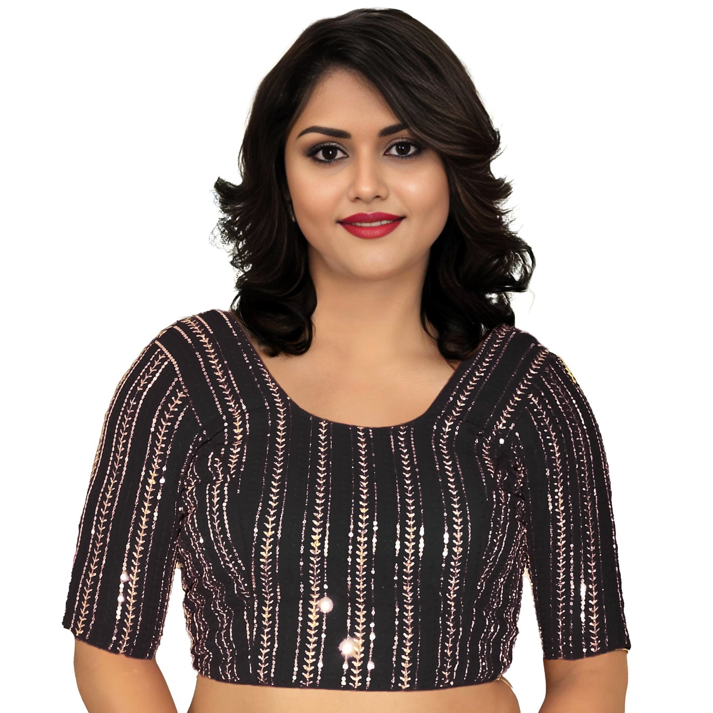 Elegant Sequined Wedding & Haldi Ceremony Blouse – Designer Partywear by PU Fashion