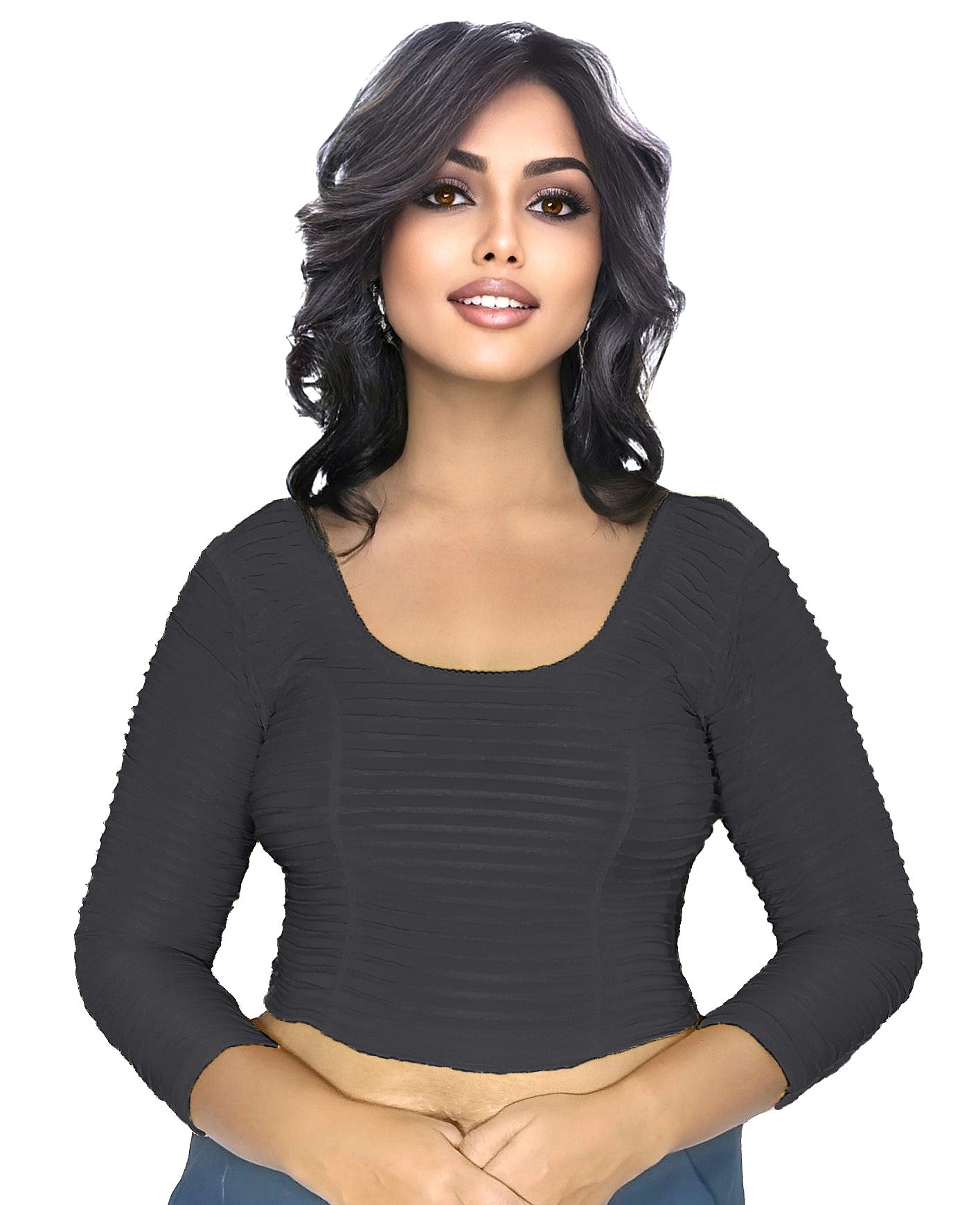 PU Fashion Lycra Stretchable Blouse – Readymade Full Sleeve Designer Saree Blouse