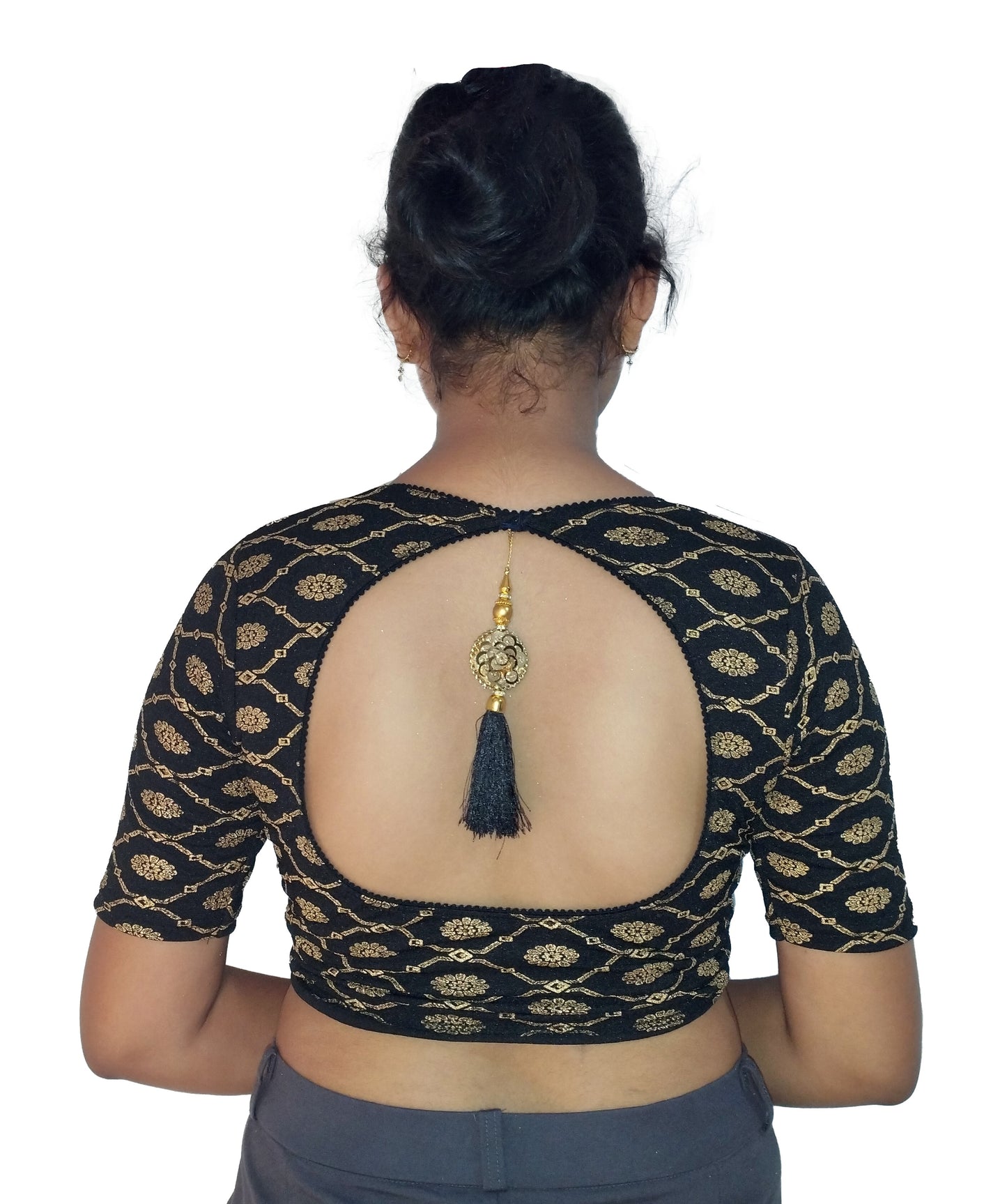 Cotton Lycra Stretchable Readymade Blouse with Fancy Latkan | Soft & Breathable Fabric