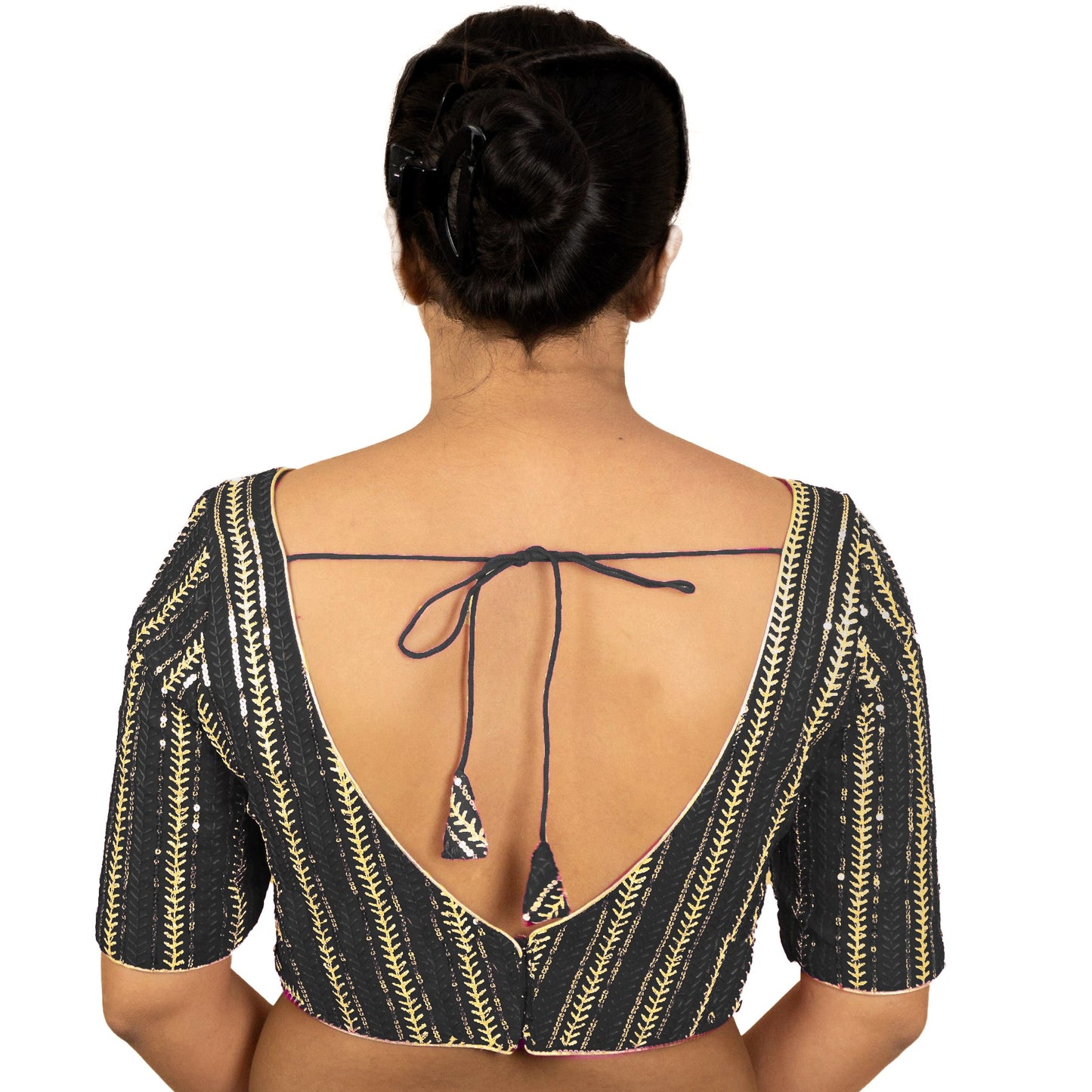 Elegant Sequined Wedding & Haldi Ceremony Blouse – Designer Partywear by PU Fashion