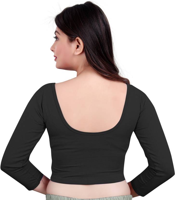 PU Fashion Cotton Stretchable Blouse β Round Neck, Full Sleeve, Readymade Crop Top