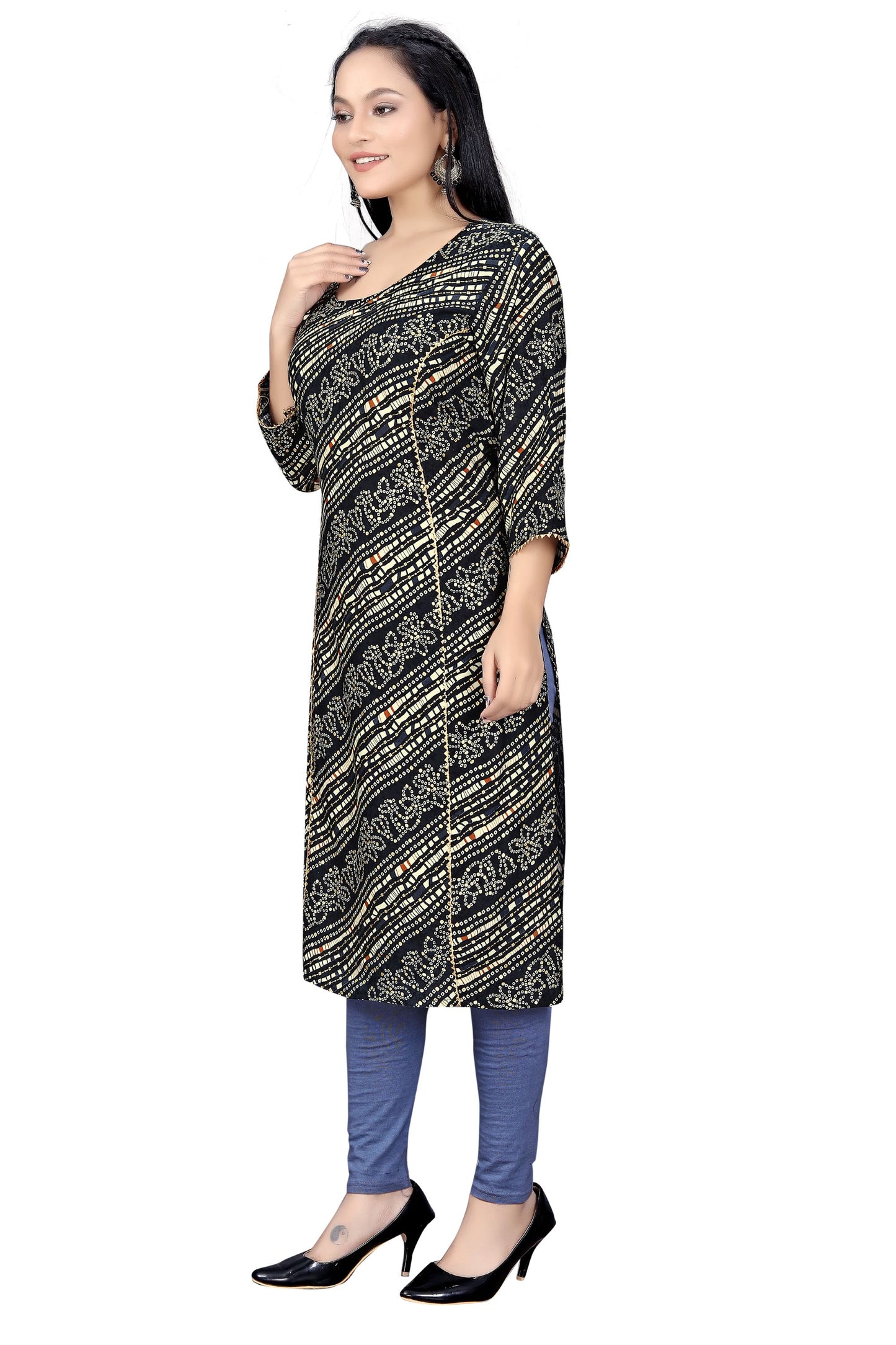 PU Fashion Women's Printed Rayon Kurti | Elegant Ethnic Wear