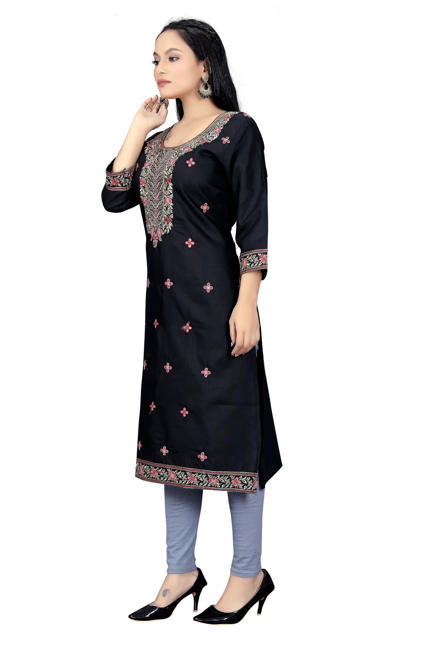 Elegant Embroidered Straight Kurti for Women | Festive & Office Wear