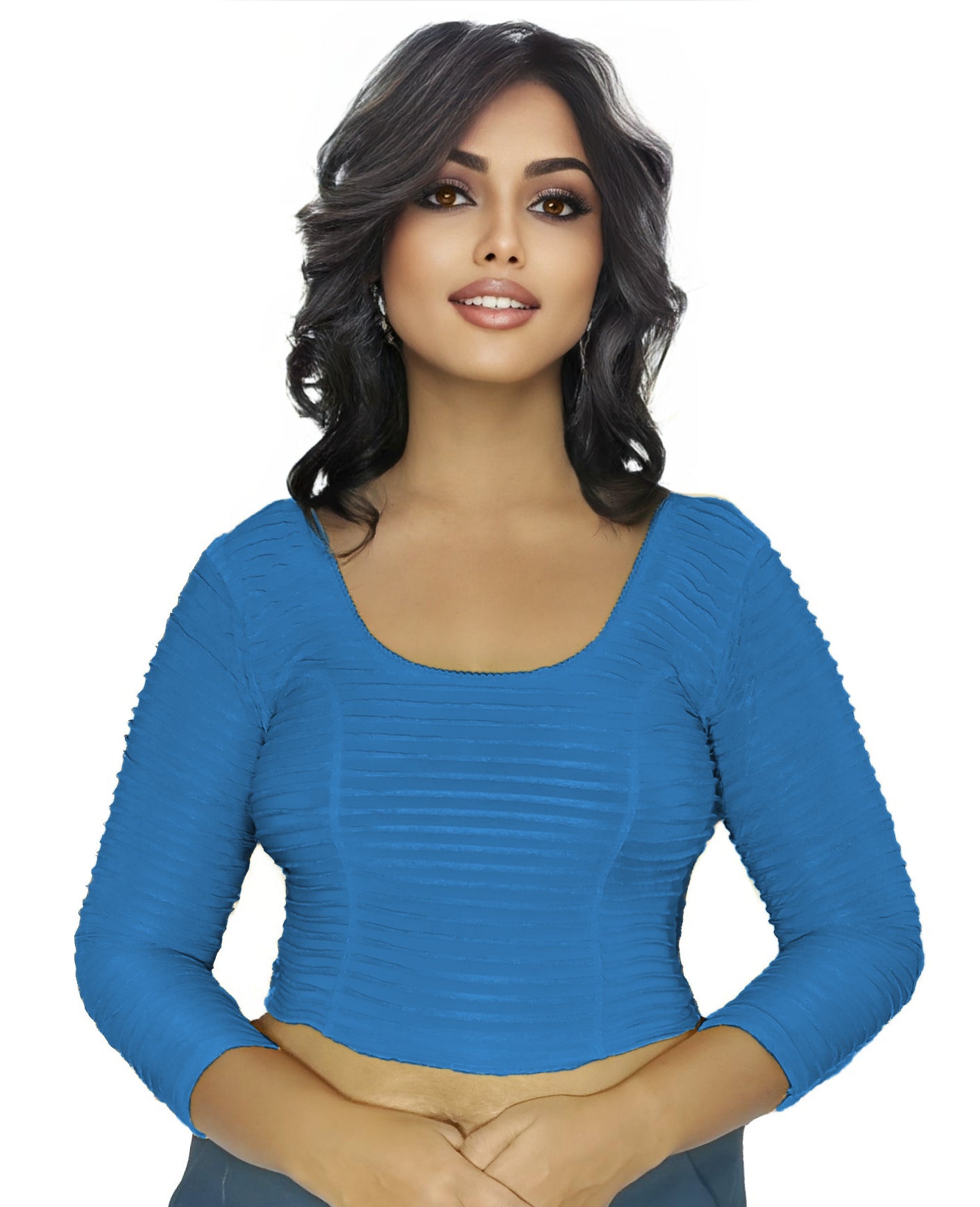 PU Fashion Lycra Stretchable Blouse – Readymade Full Sleeve Designer Saree Blouse
