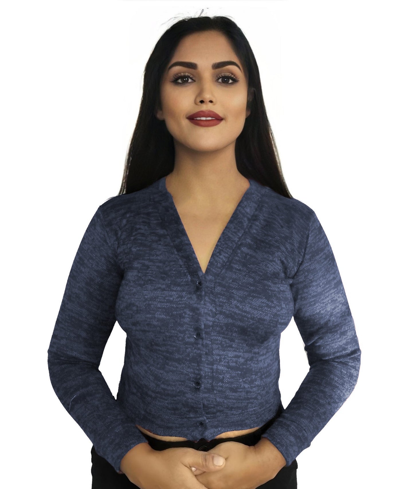 PU Fashion Women's Stylish Woolen Buttoned Cardigan – Full Sleeves, Warm & Trendy Winter Wear