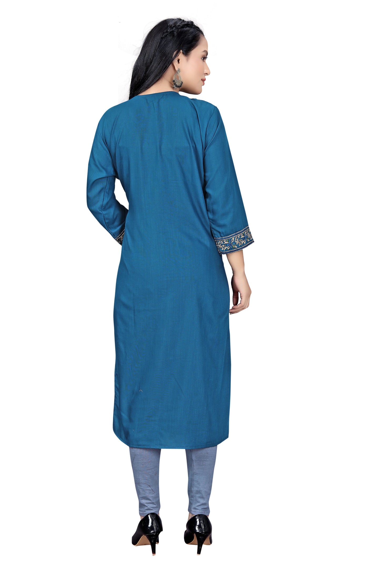 Elegant Embroidered Straight Kurti for Women | Festive & Office Wear