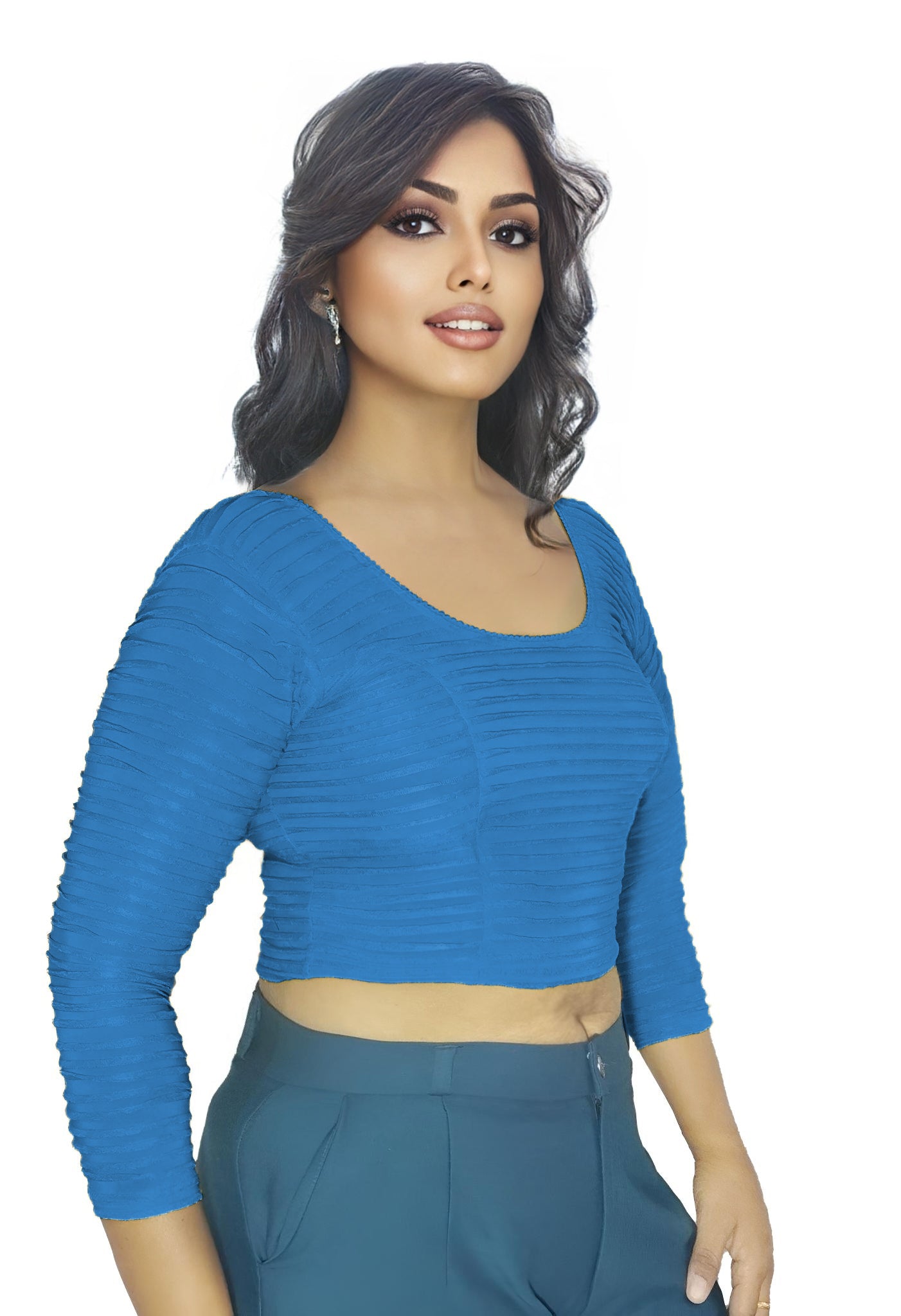 PU Fashion Lycra Stretchable Blouse – Readymade Full Sleeve Designer Saree Blouse
