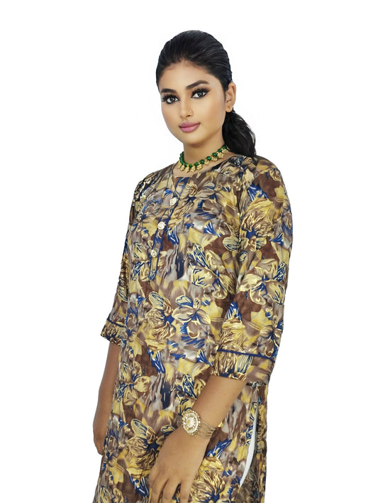 PU Fashion Women's Multi-Color Printed Kurti | Stylish and Comfortable Kurti for Office, Daily, and Casual Wear