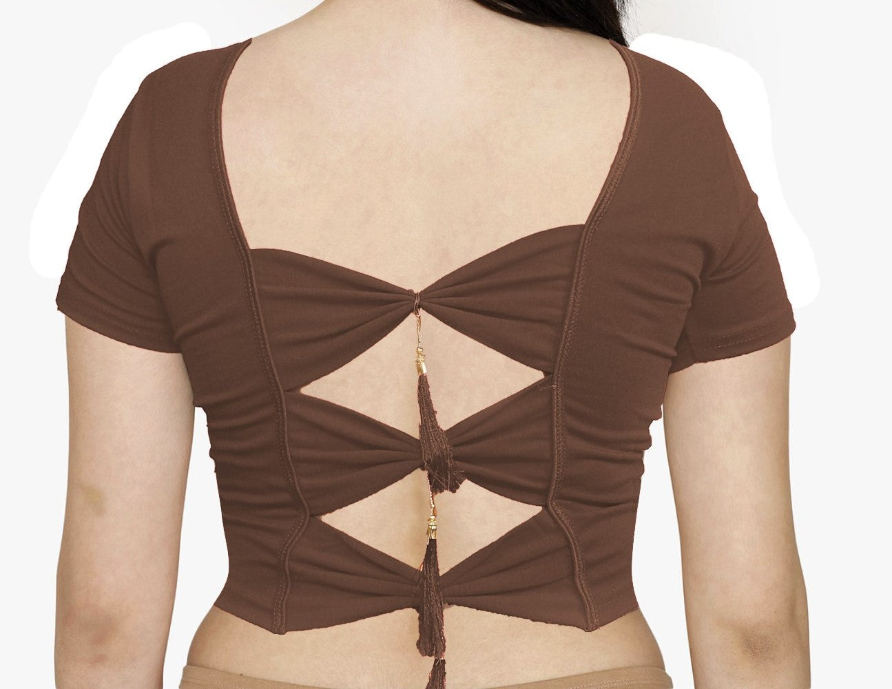PU Fashion Backless Butterfly Blouse β Stylish Cotton Stretchable Saree Blouse