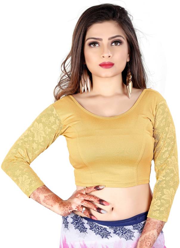 PU Fashion Cotton Stretchable Blouse β Round Neck, Full Sleeve, Readymade Crop Top