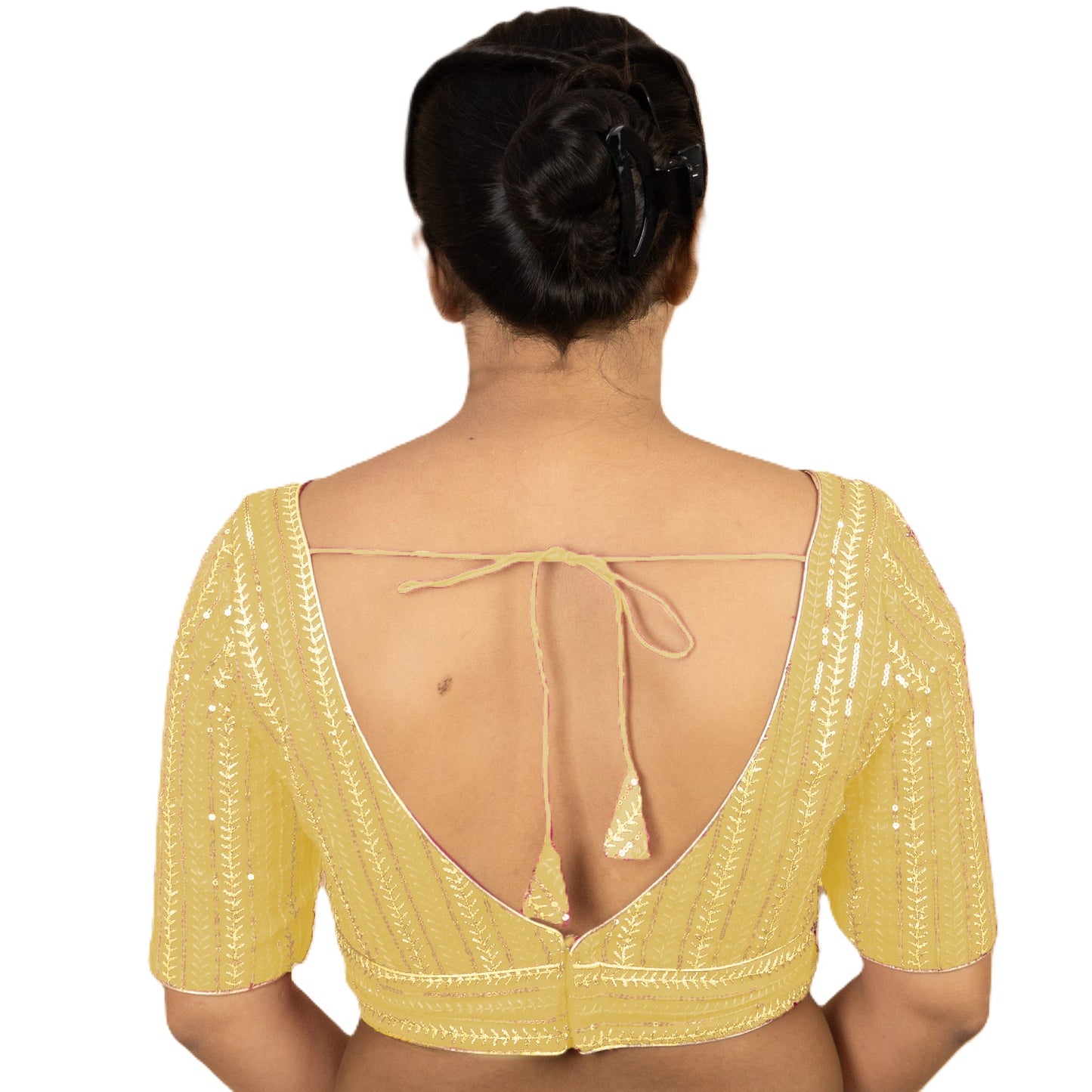 Fancy Designer Blouse with Golden Embroidery – Multiple Colors | PU Fashion