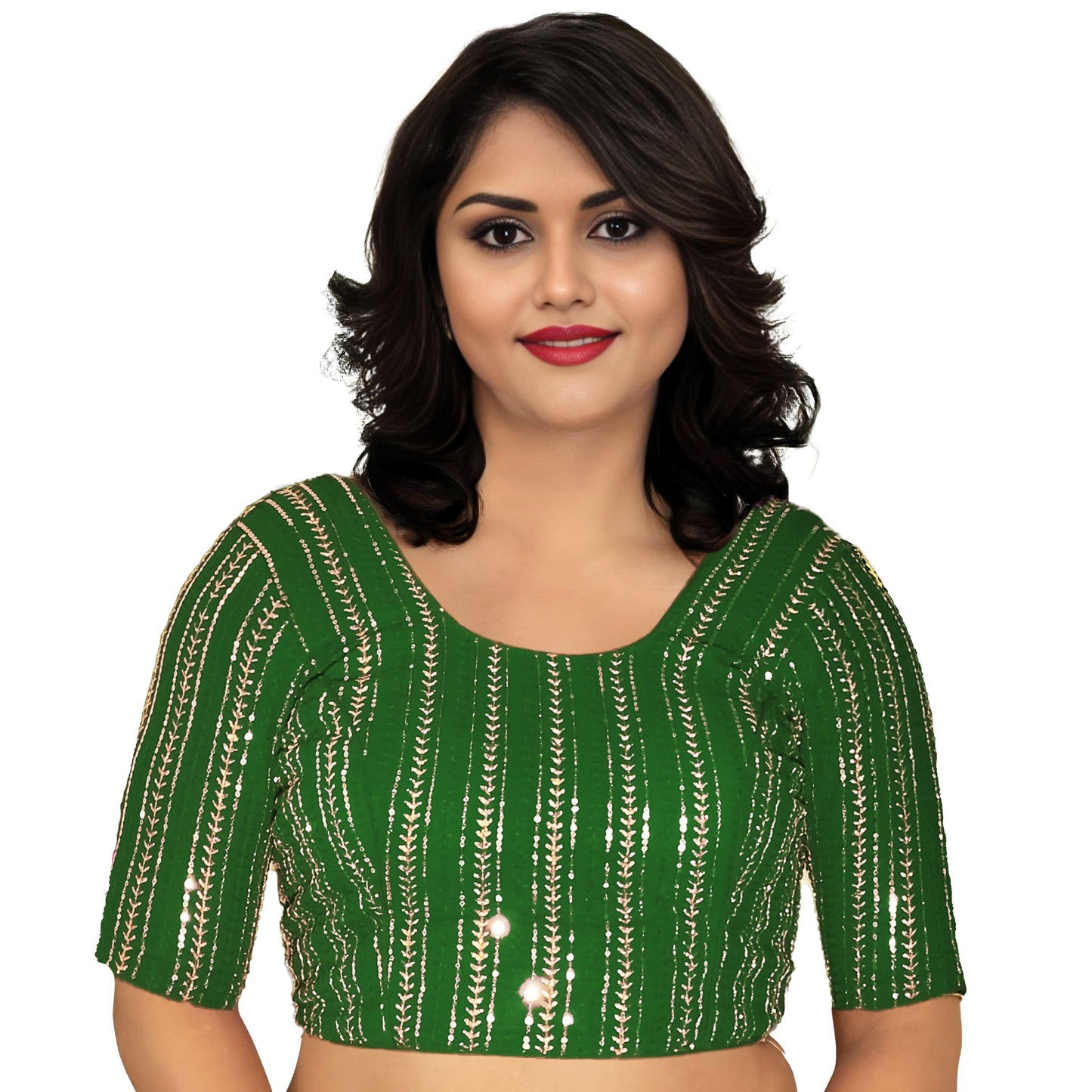 Elegant Sequined Wedding & Haldi Ceremony Blouse – Designer Partywear by PU Fashion
