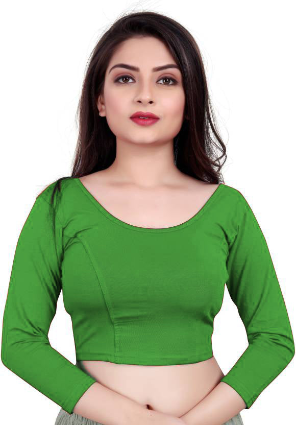 PU Fashion Cotton Stretchable Blouse β Round Neck, Full Sleeve, Readymade Crop Top