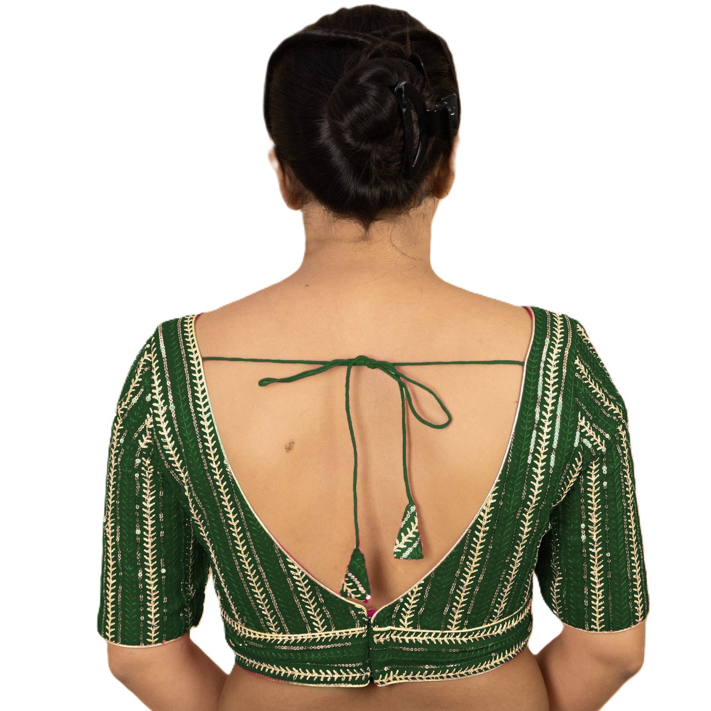 Fancy Designer Blouse with Golden Embroidery – Multiple Colors | PU Fashion