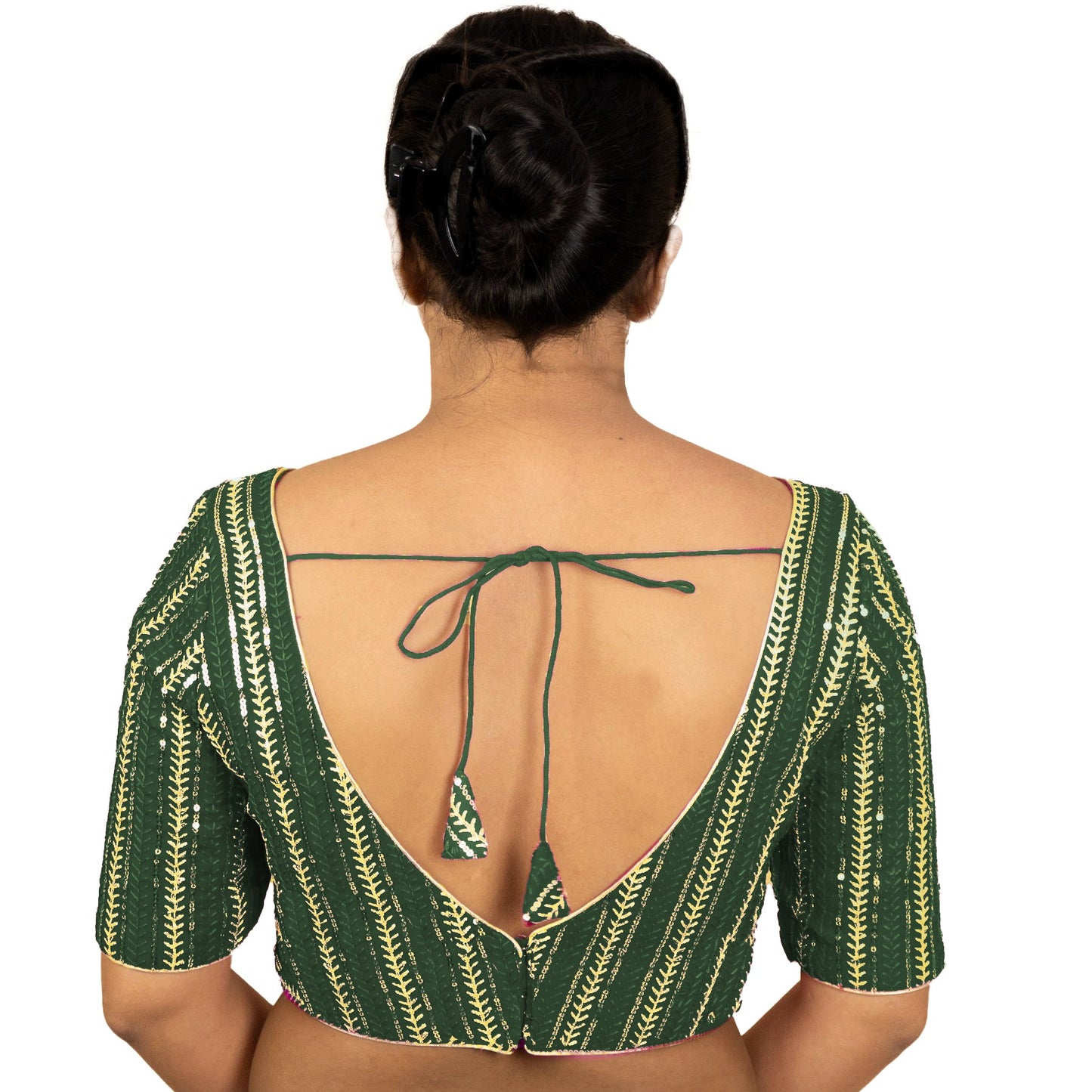 Elegant Sequined Wedding & Haldi Ceremony Blouse – Designer Partywear by PU Fashion