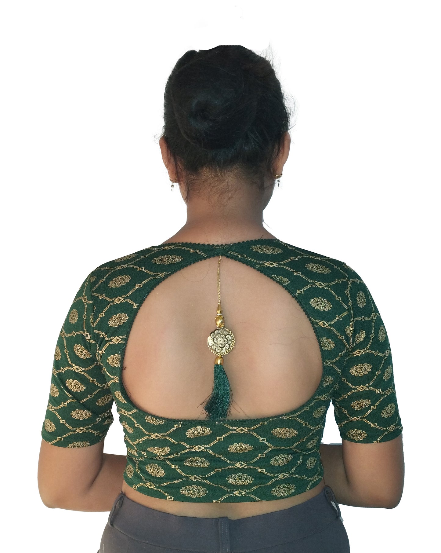 Cotton Lycra Stretchable Readymade Blouse with Fancy Latkan | Soft & Breathable Fabric