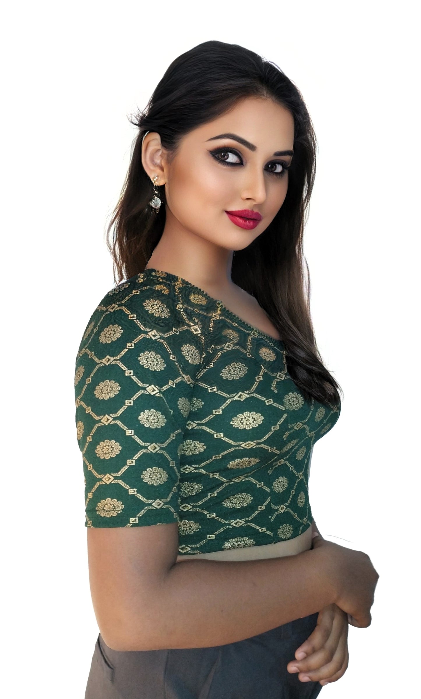 Cotton Lycra Stretchable Readymade Blouse with Fancy Latkan | Soft & Breathable Fabric