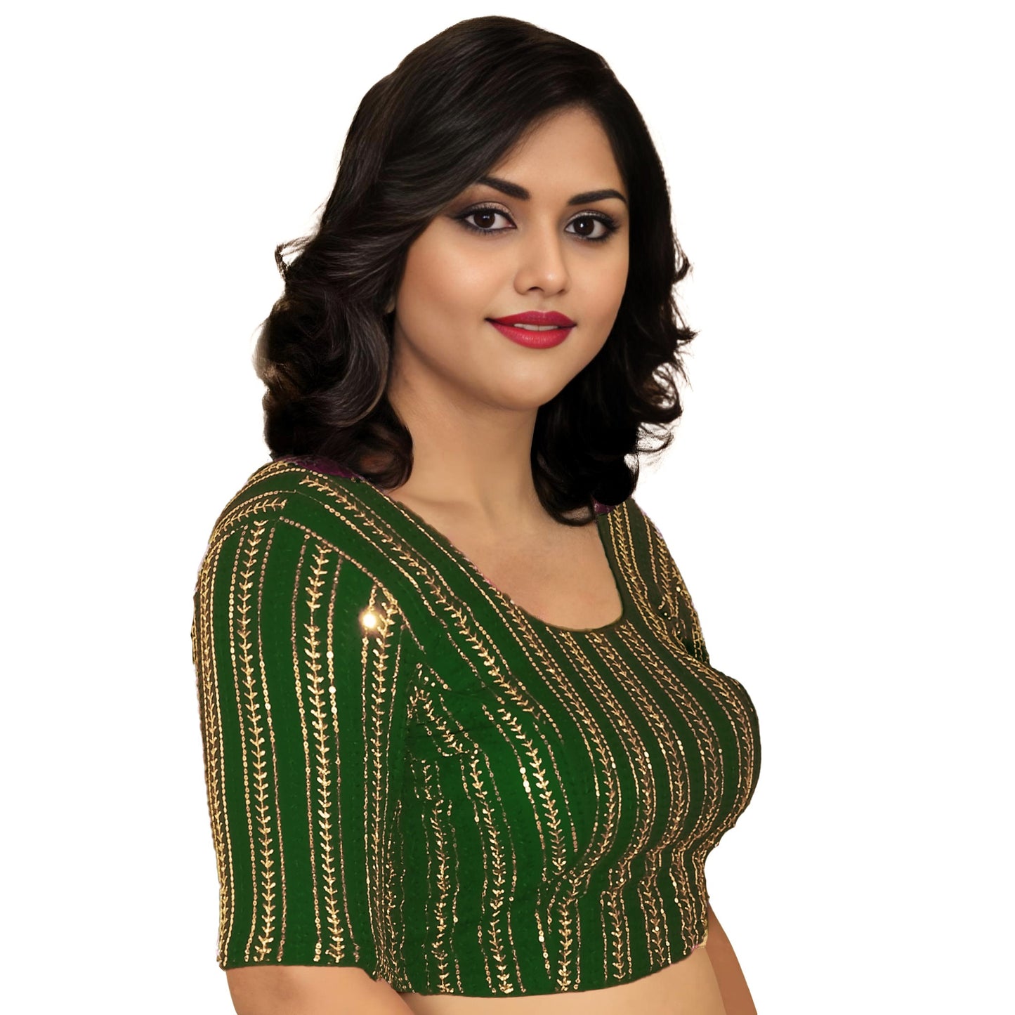 Elegant Sequined Wedding & Haldi Ceremony Blouse – Designer Partywear by PU Fashion