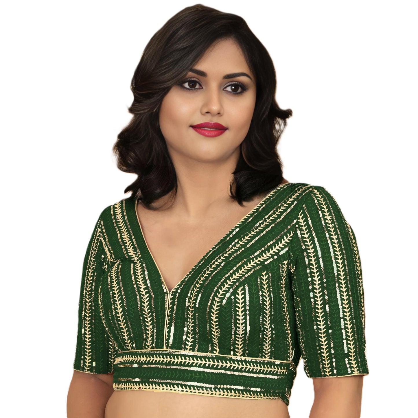 Fancy Designer Blouse with Golden Embroidery – Multiple Colors | PU Fashion