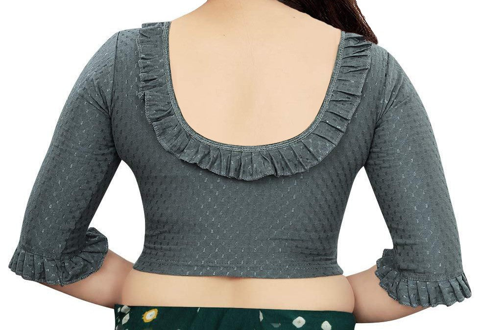 PU Fashion Frill Design Blouse β Stylish Stretchable Readymade Saree Blouse