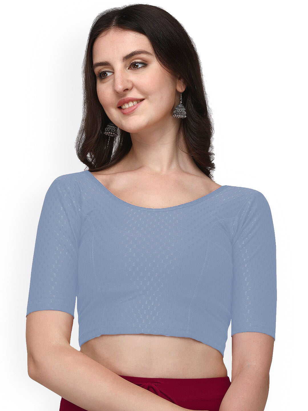 PU Fashion Cotton Stretchable Elbow Sleeve Saree Blouse β Soft & Stylish