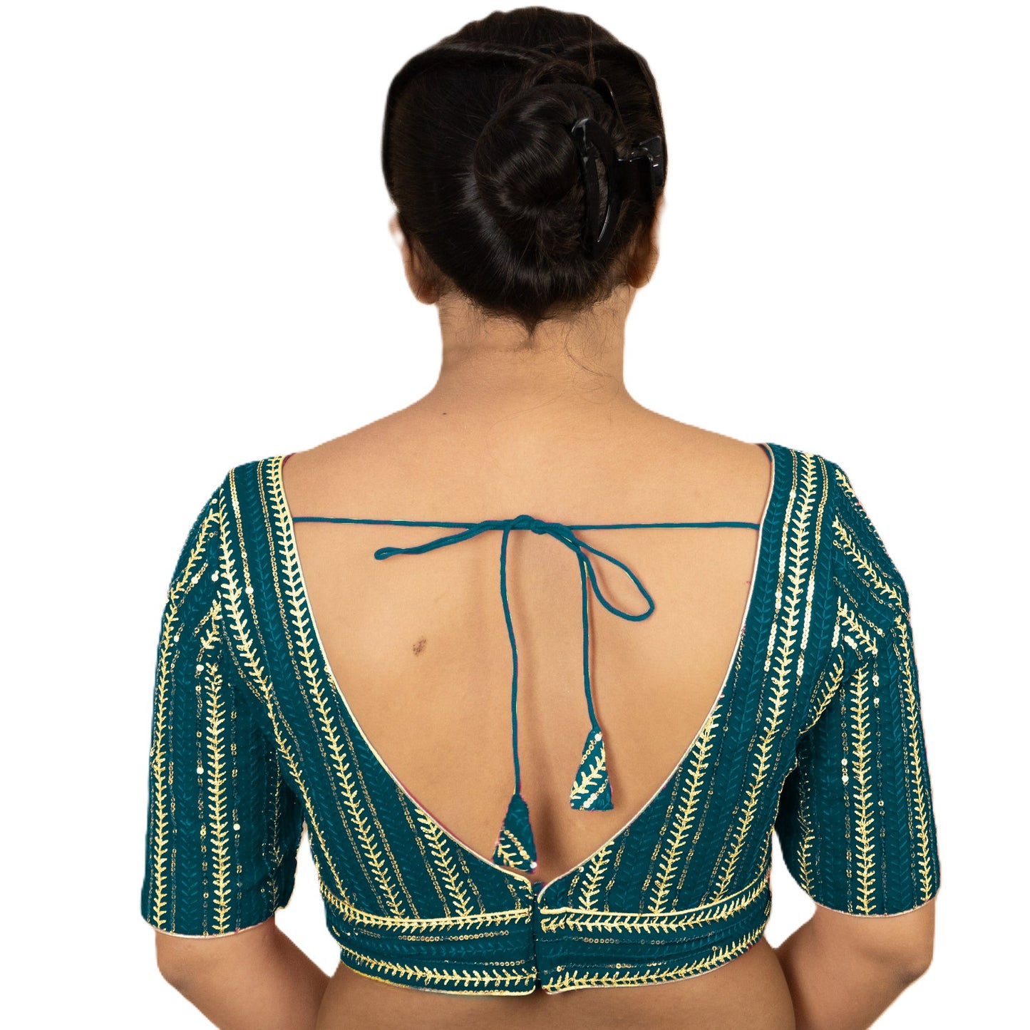 Fancy Designer Blouse with Golden Embroidery – Multiple Colors | PU Fashion