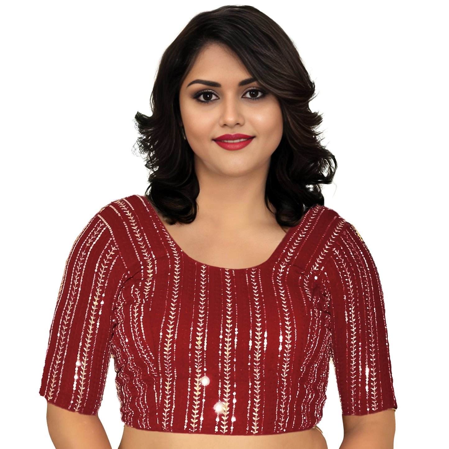 Elegant Sequined Wedding & Haldi Ceremony Blouse – Designer Partywear by PU Fashion