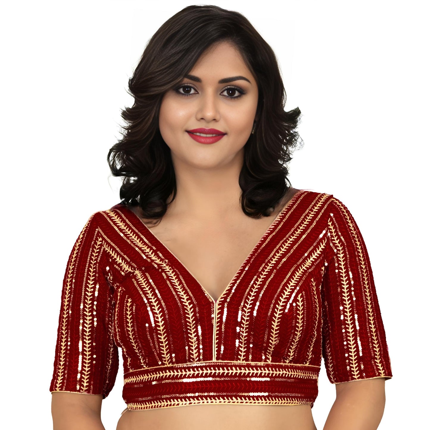 Fancy Designer Blouse with Golden Embroidery – Multiple Colors | PU Fashion