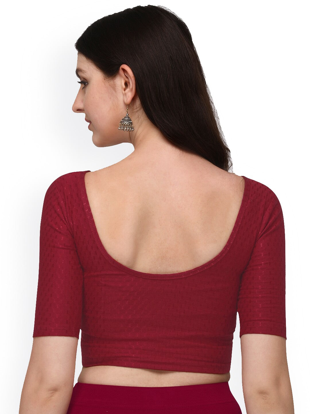 PU Fashion Cotton Stretchable Elbow Sleeve Saree Blouse β Soft & Stylish