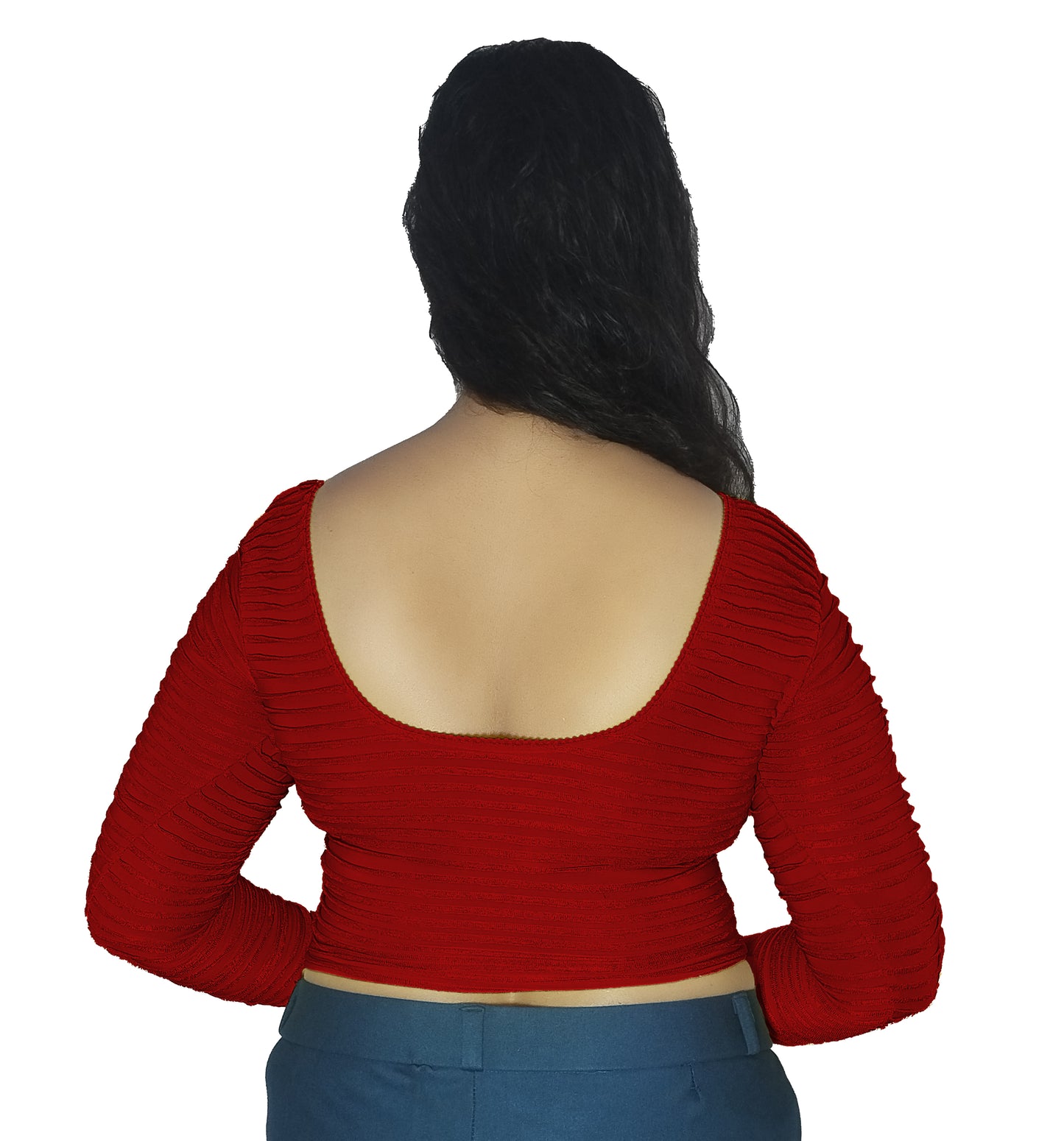 PU Fashion Lycra Stretchable Blouse – Readymade Full Sleeve Designer Saree Blouse