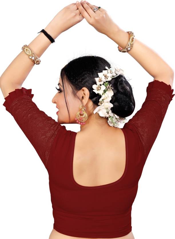 PU Fashion Pure Cotton Stretchable Saree Blouse – Breathable, Skin-Friendly, Full Sleeve