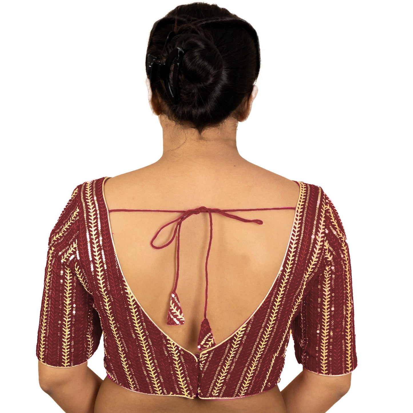 Elegant Sequined Wedding & Haldi Ceremony Blouse – Designer Partywear by PU Fashion