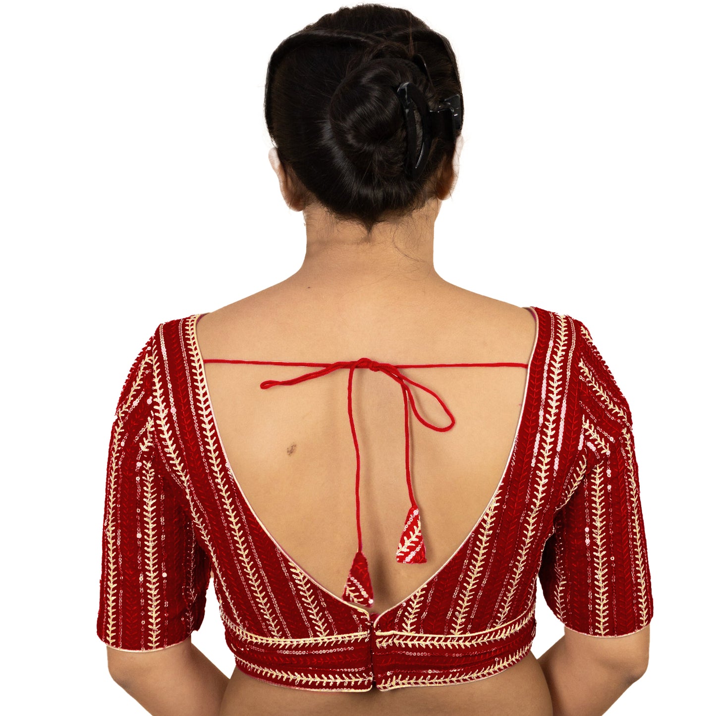 Fancy Designer Blouse with Golden Embroidery – Multiple Colors | PU Fashion