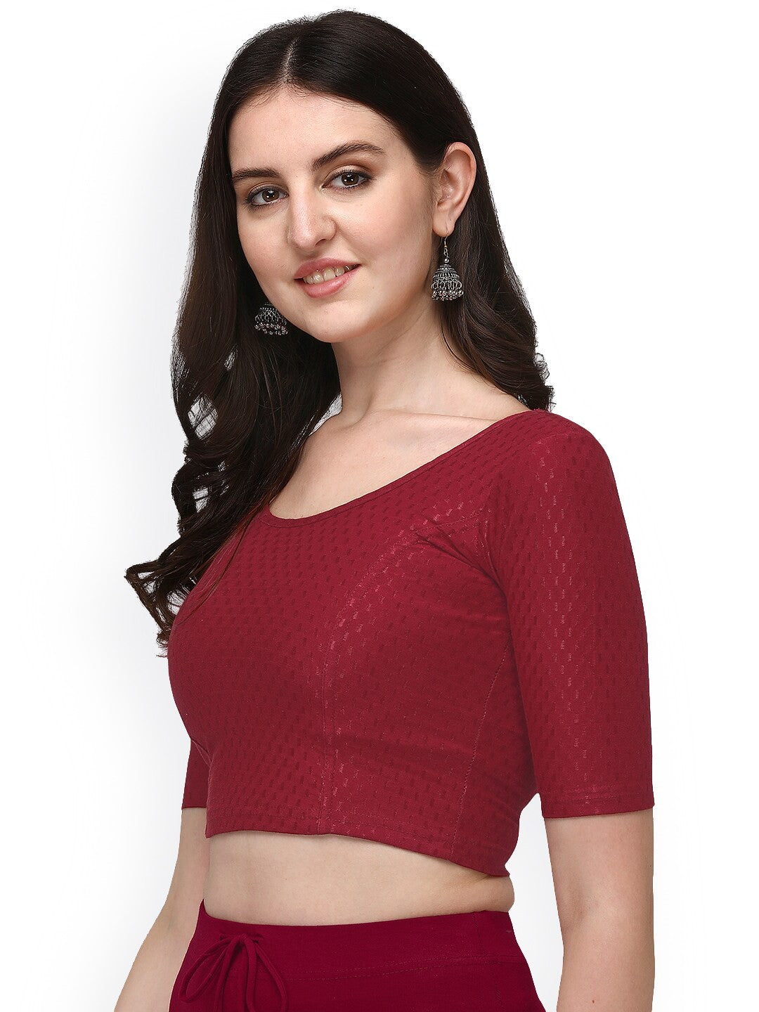 PU Fashion Cotton Stretchable Elbow Sleeve Saree Blouse β Soft & Stylish