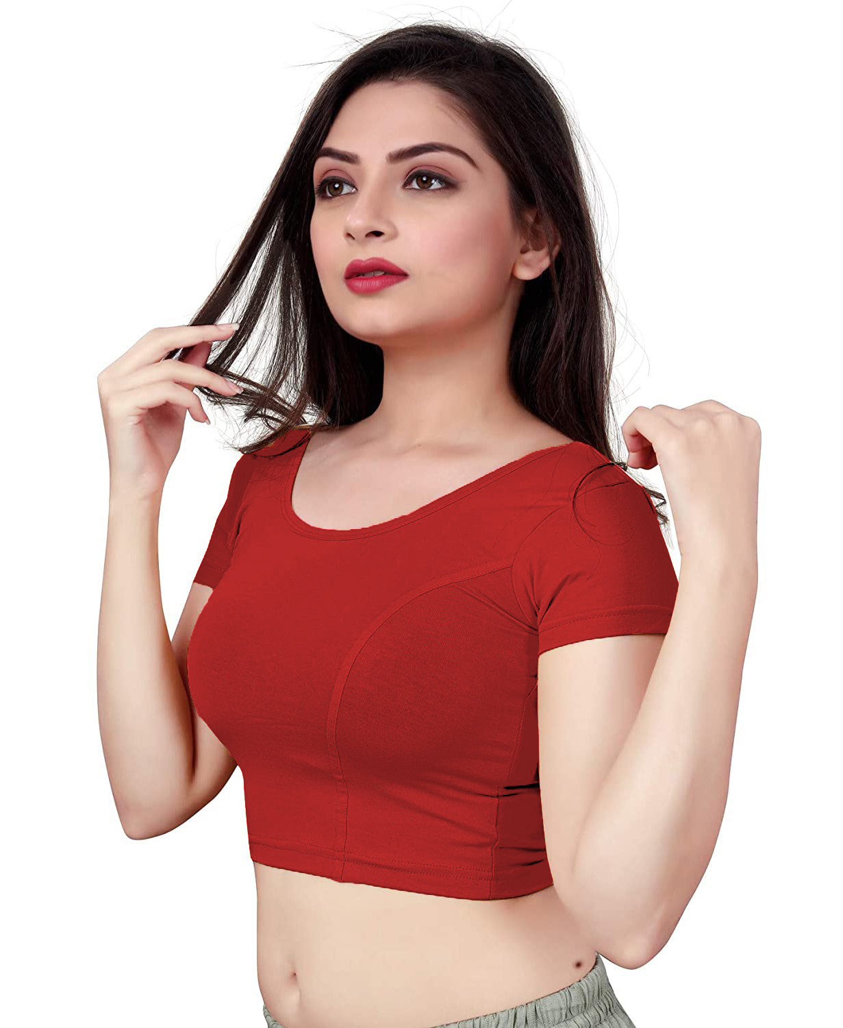 PU Fashion Backless Butterfly Blouse β Stylish Cotton Stretchable Saree Blouse