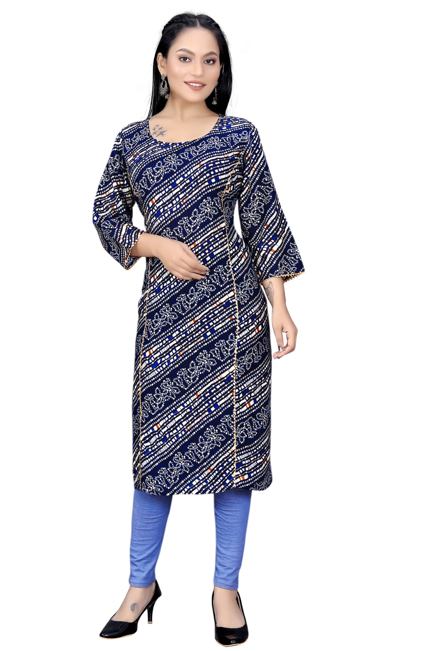 PU Fashion Women's Printed Rayon Kurti | Elegant Ethnic Wear
