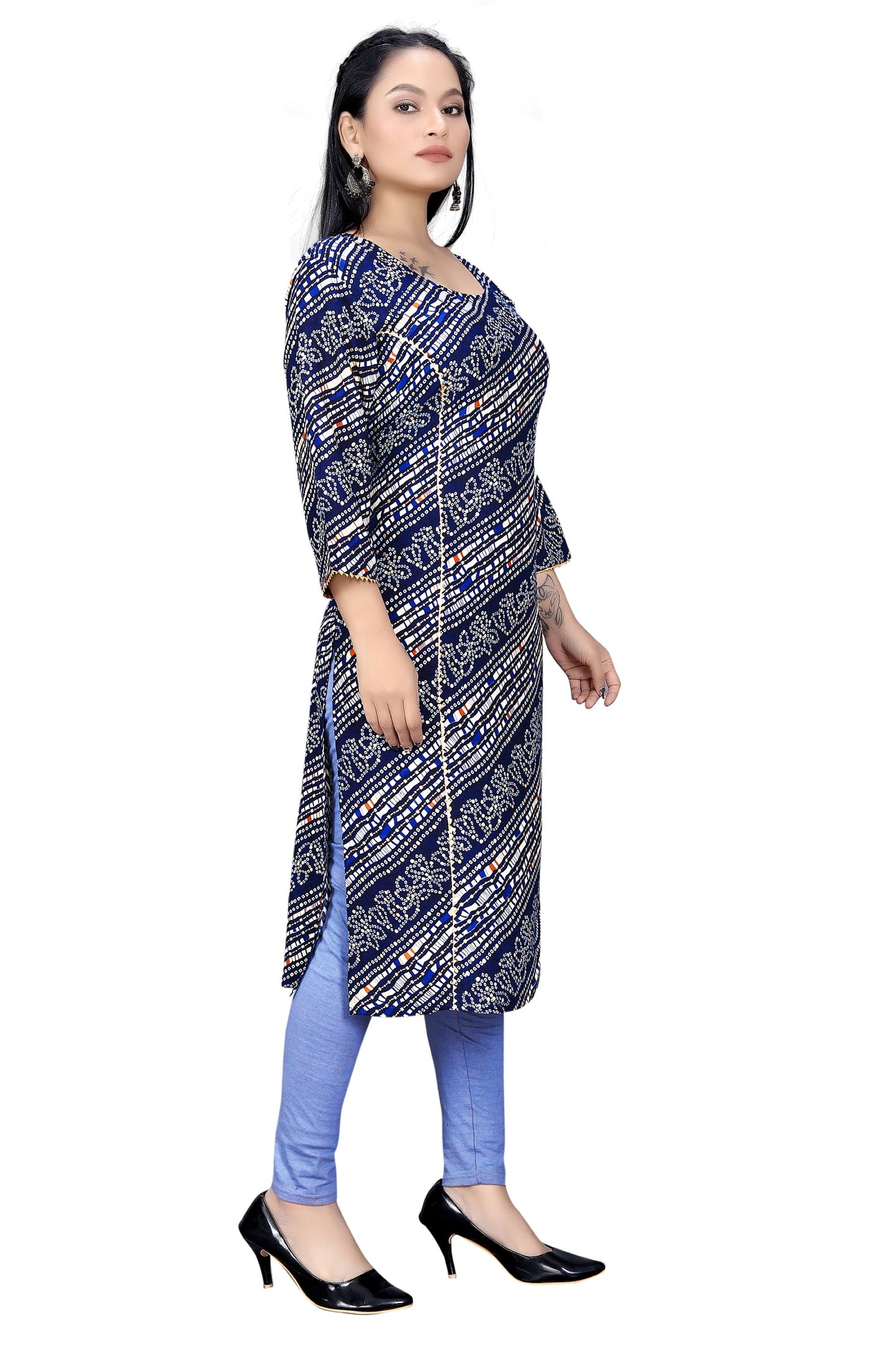 PU Fashion Women's Printed Rayon Kurti | Elegant Ethnic Wear