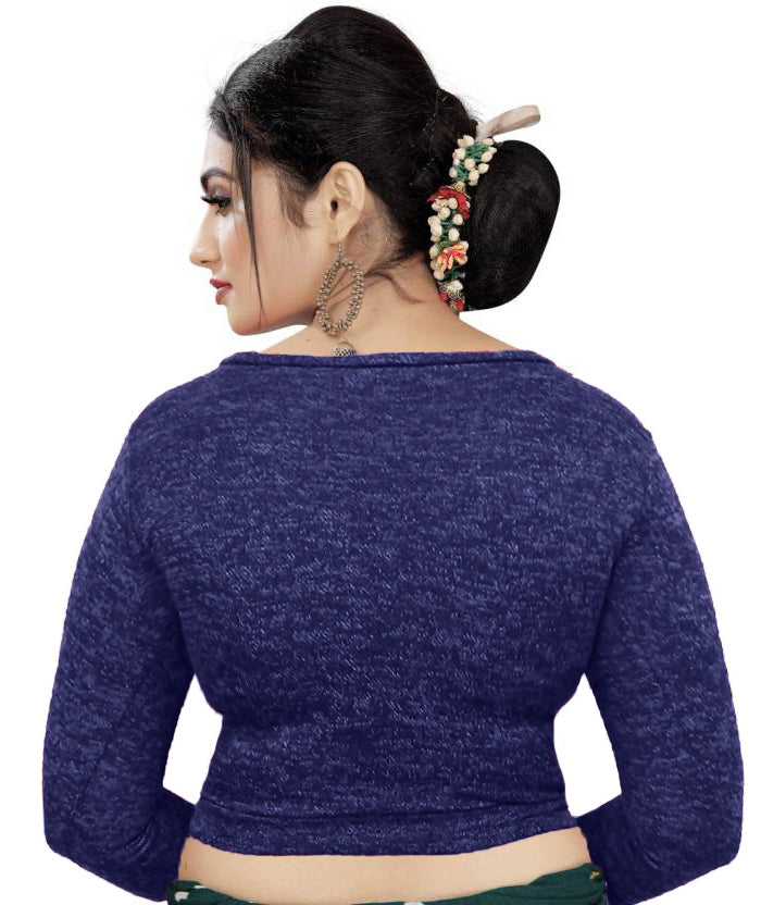 Stretchable Woolen Full Sleeves Blouse for Saree, Lehenga, and Winter Wear