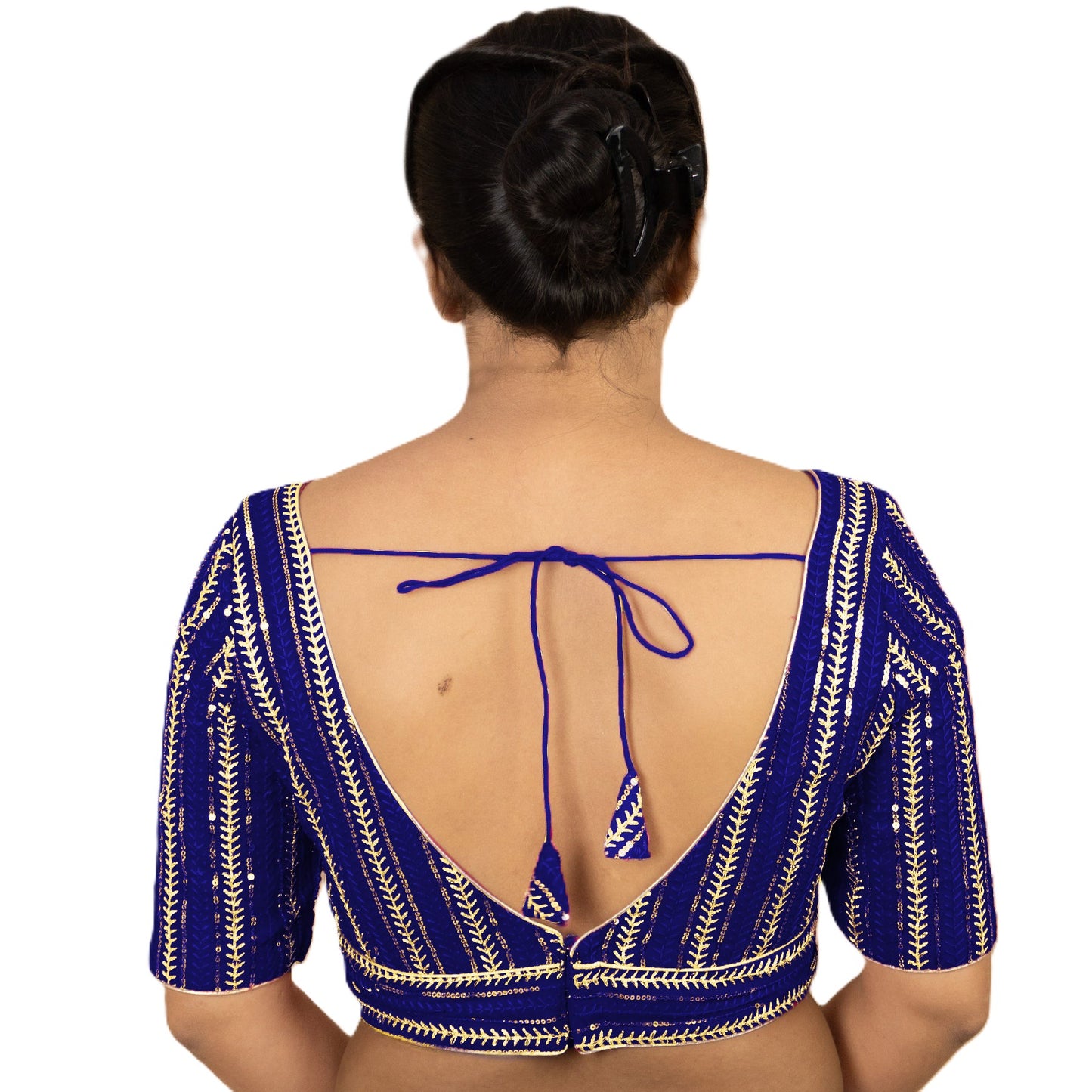 Fancy Designer Blouse with Golden Embroidery – Multiple Colors | PU Fashion