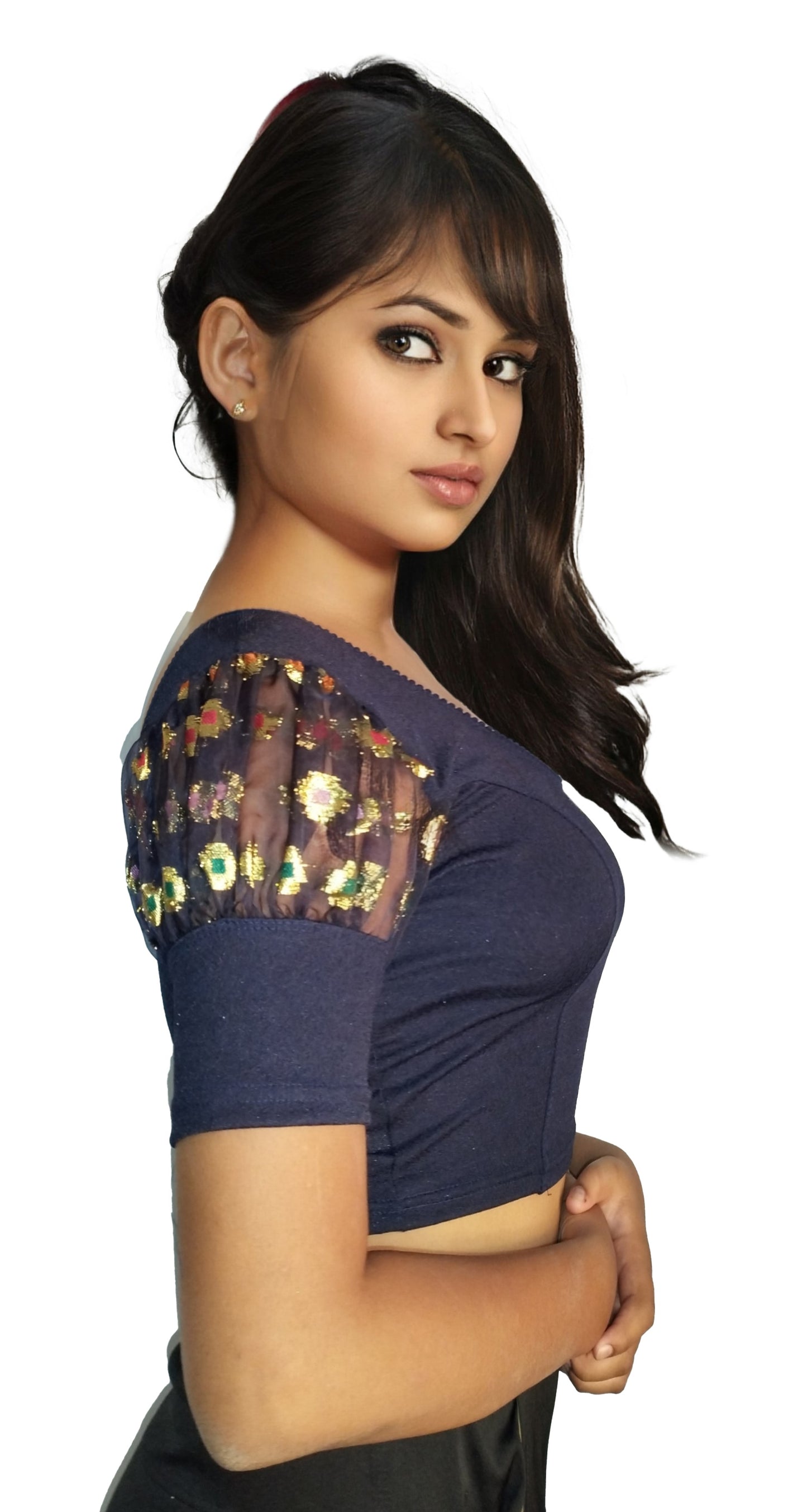 Stretchable Cotton Lycra Blouse with Stylish Puff Sleeves – Breathable & Comfortable | PU Fashion