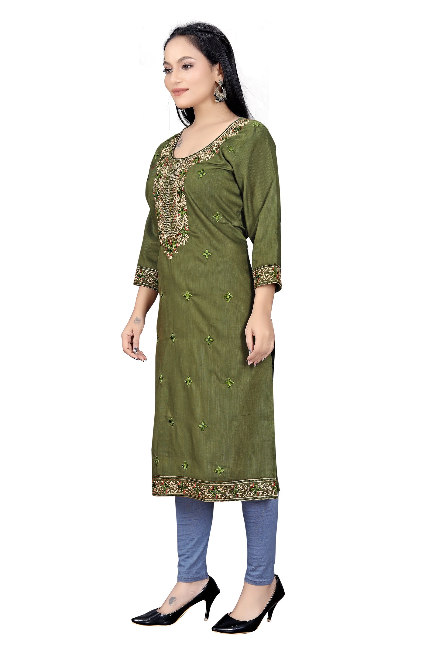 Elegant Embroidered Straight Kurti for Women | Festive & Office Wear