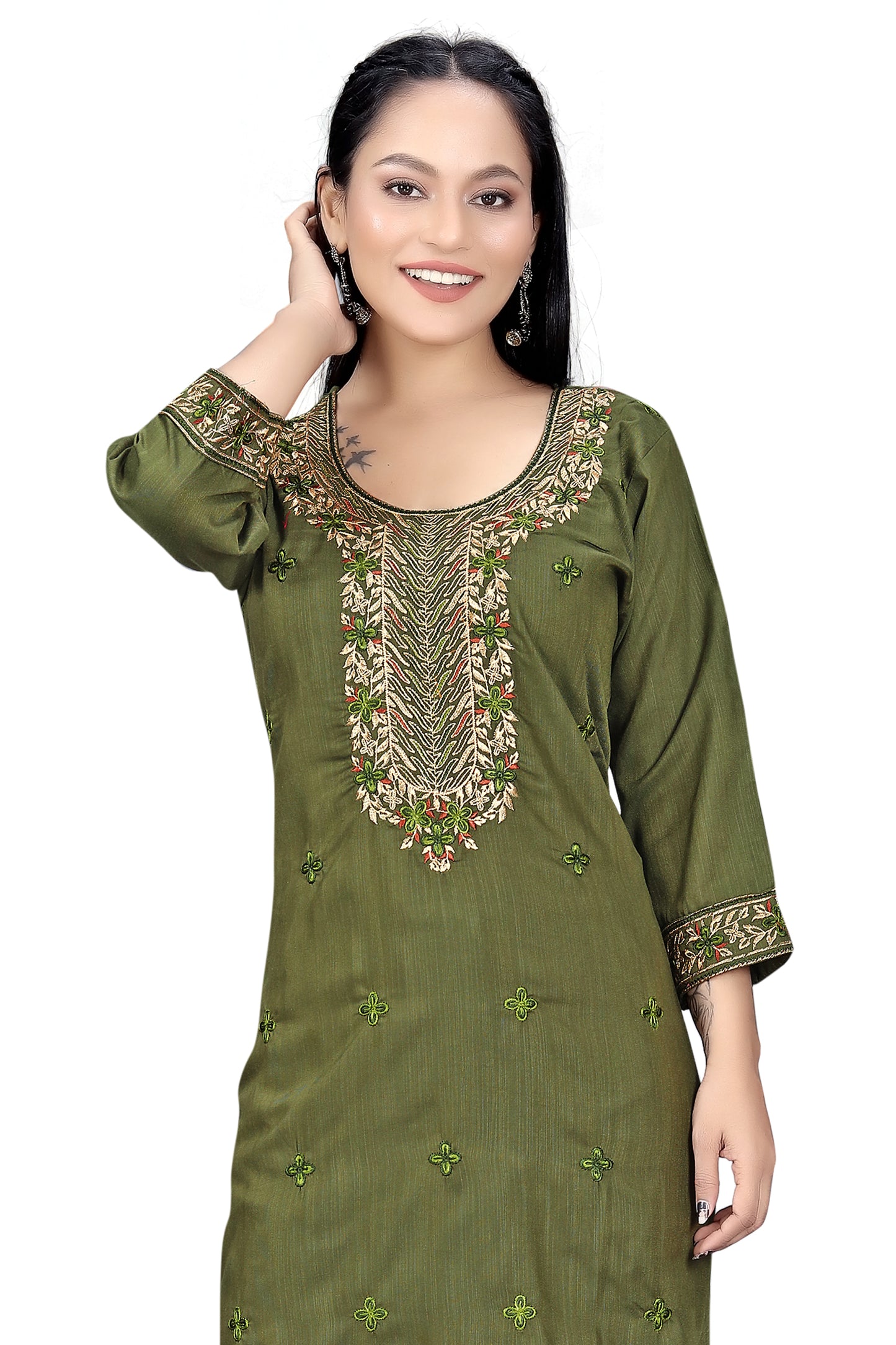 Elegant Embroidered Straight Kurti for Women | Festive & Office Wear