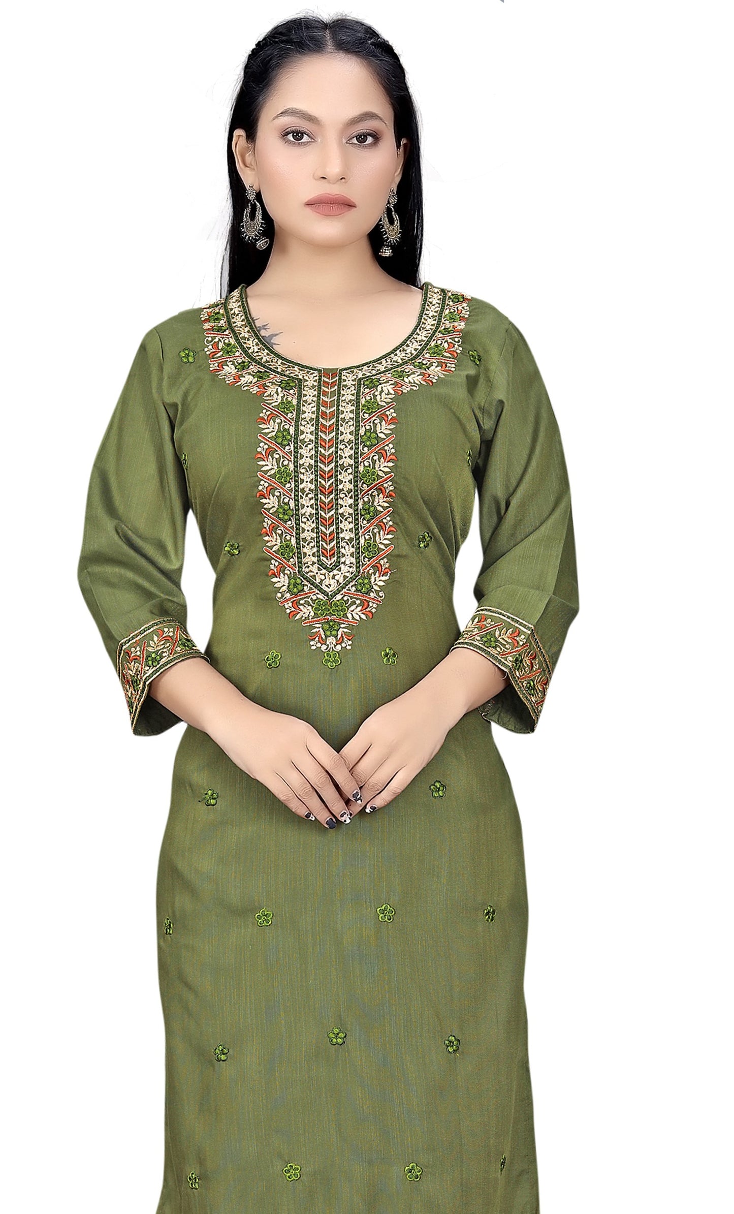 PU Fashion Women's Embroidered Straight Kurti | Elegant Festive & Office Wear