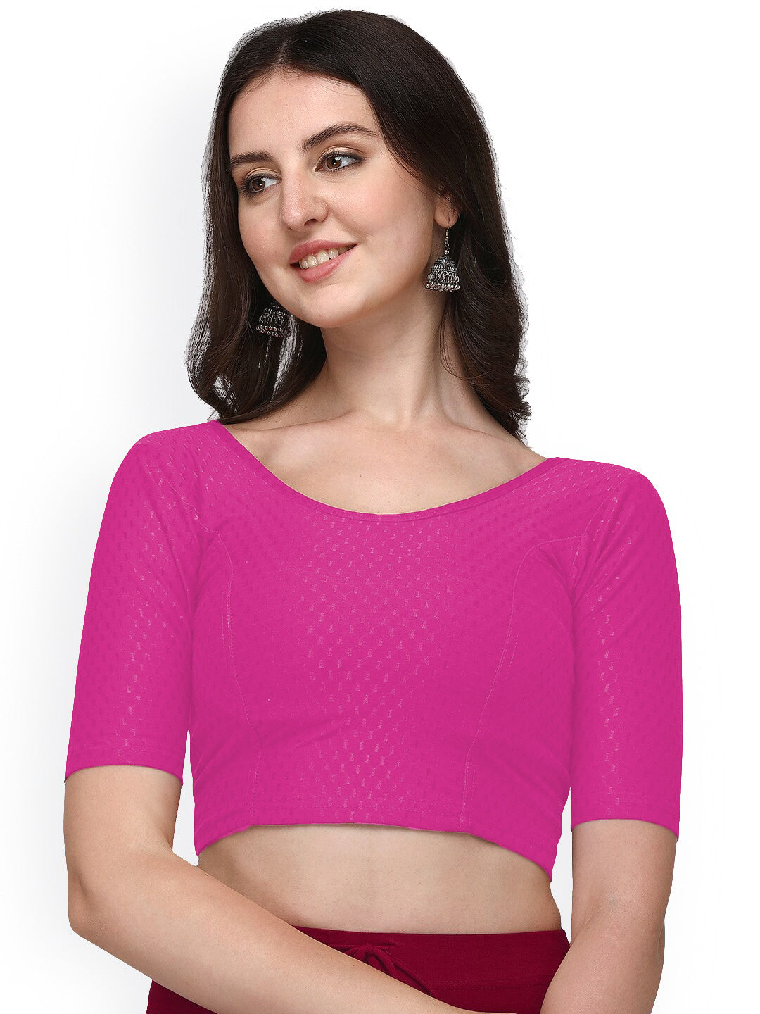 PU Fashion Cotton Stretchable Elbow Sleeve Saree Blouse β Soft & Stylish